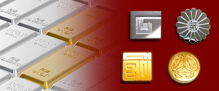 プラチナ、純金バッジ