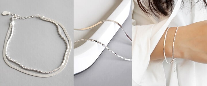 ダブルチェーンSilverブレスレット