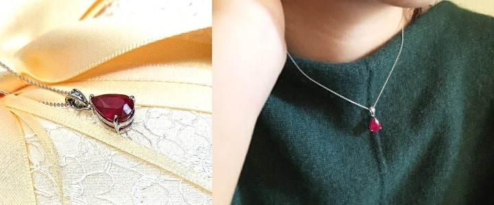 天然ルビーネックレス