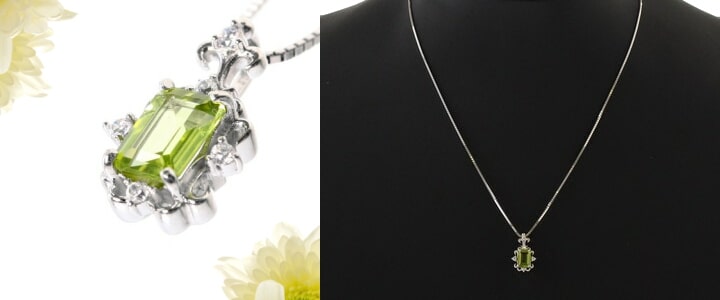 天然ペリドットネックレス