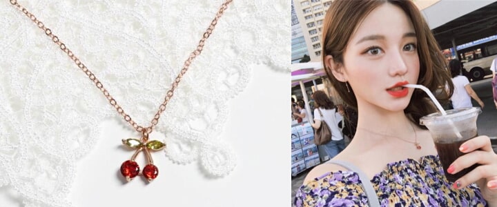 さくらんぼネックレス