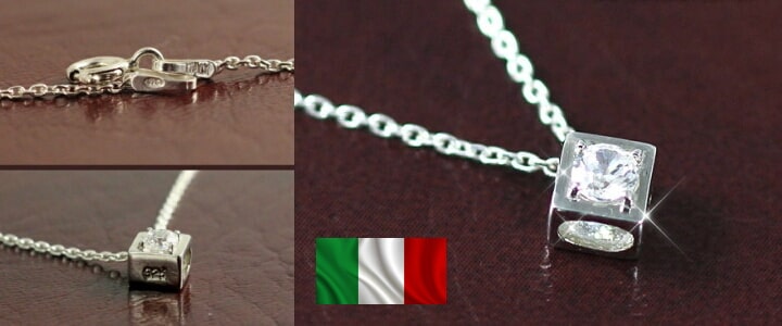 イタリア製チェーンCZネックレス