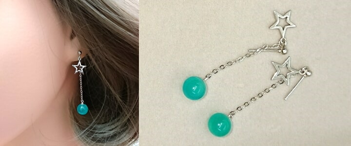 アイスアマゾナイトピアス