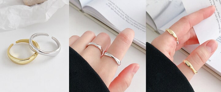 ウェーブデザインリング