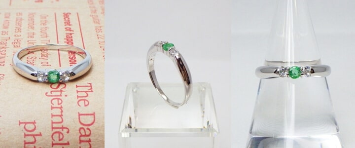 天然エメラルドリング