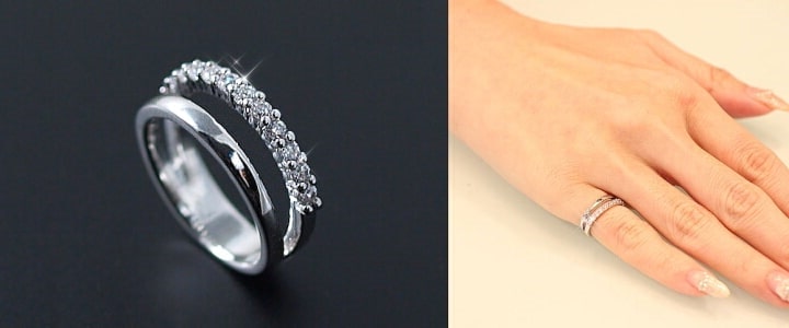 2連CZピンキーリング