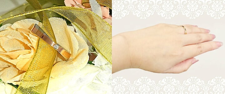 天然ダイヤ Xラインリング